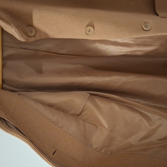 M&S Women's Classic Camel Wool Funnel-neck Overcoat (Size EU 42; US 10-12/L) - Picture 8 of 10